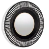 Best Kirklands Home Round Cantara Black Metal Wall Mirror
