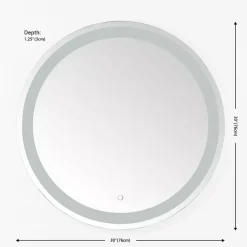 Outlet Kirklands Home Round Caspar LED Wall Mirror