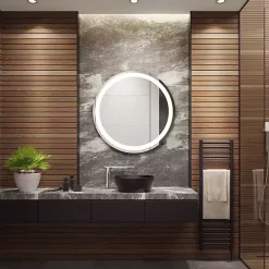 Outlet Kirklands Home Round Caspar LED Wall Mirror