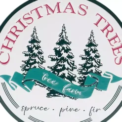Sale Kirklands Home Round Christmas Tree Farm Metal Wall Plaque