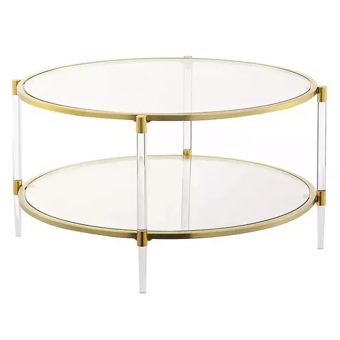 New Kirklands Home Round Acrylic and Glass Coffee Table Clear