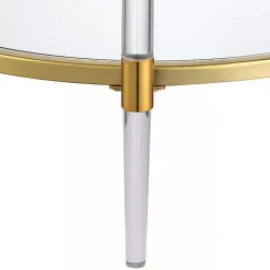 New Kirklands Home Round Acrylic and Glass Coffee Table Clear