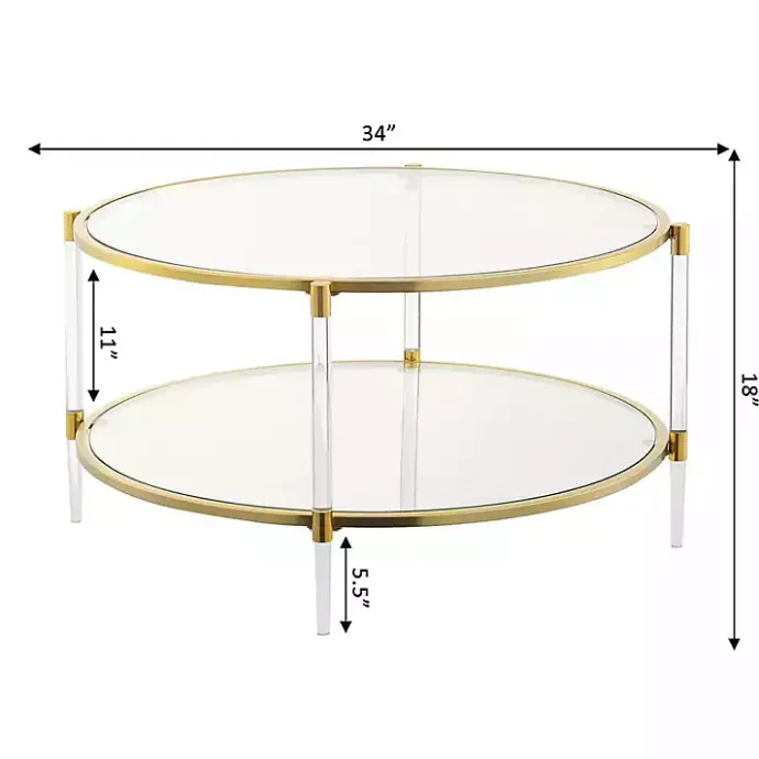New Kirklands Home Round Acrylic and Glass Coffee Table Clear