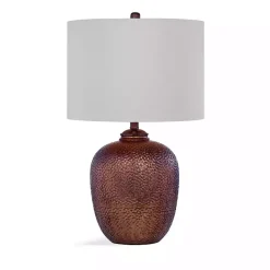 Best Kirklands Home Round Copper Textured Table Lamp White