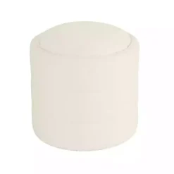 Best Kirklands Home Round Cream Boucle Storage Ottoman Ivory