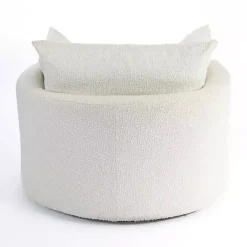 Hot Kirklands Home Round Cream Boucle Swivel Accent Chair Ivory