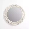 Best Kirklands Home Round Distressed White Beaded Wall Mirror