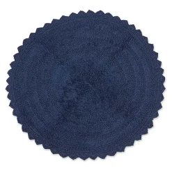 Discount Kirklands Home Round French Crochet Bath Mat, 28 in. Blue