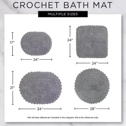 Discount Kirklands Home Round French Crochet Bath Mat, 28 in. Blue