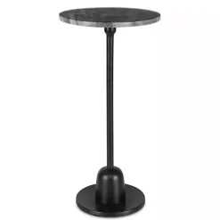New Kirklands Home Round Geller Marble Accent Table Black