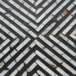 Outlet Kirklands Home Round Geometric Stripe Shell Coffee Table