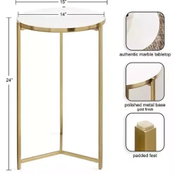 Online Kirklands Home Round Aguilar Accent Table Gold