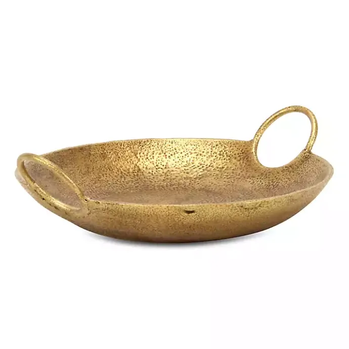 Hot Kirklands Home Round Cast Iron Dish with Handles Gold