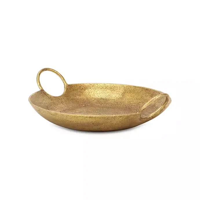 Hot Kirklands Home Round Cast Iron Dish with Handles Gold