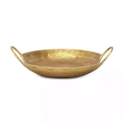 Hot Kirklands Home Round Cast Iron Dish with Handles Gold