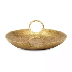 Hot Kirklands Home Round Cast Iron Dish with Handles Gold