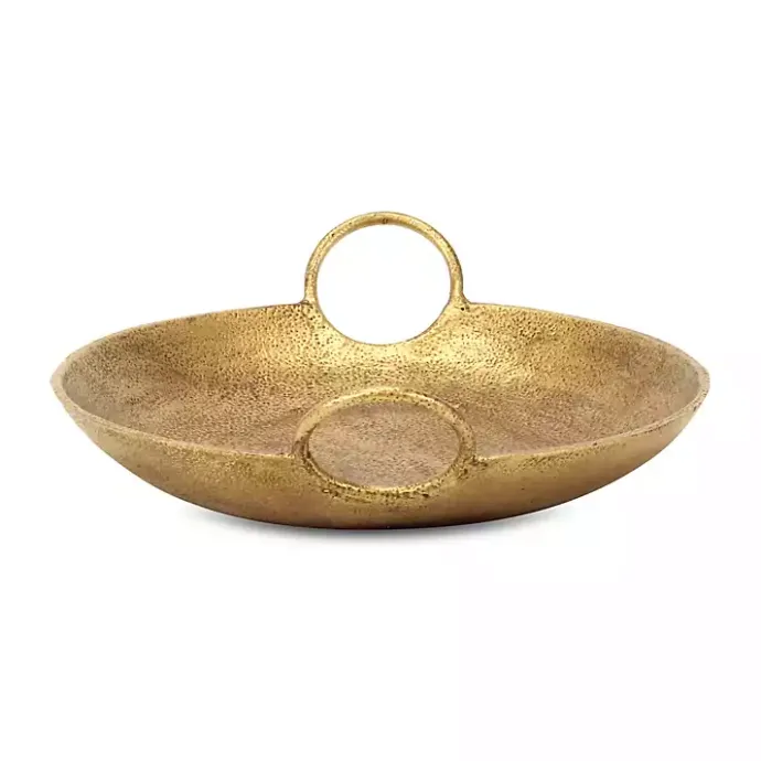 Hot Kirklands Home Round Cast Iron Dish with Handles Gold