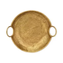 Hot Kirklands Home Round Cast Iron Dish with Handles Gold