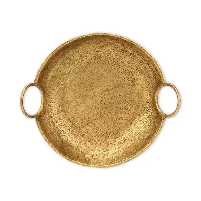 Hot Kirklands Home Round Cast Iron Dish with Handles Gold