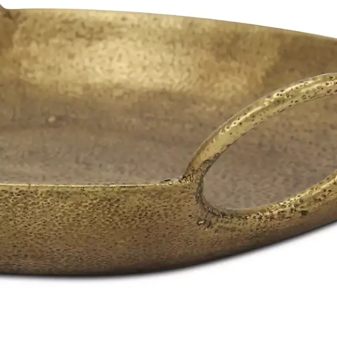 Hot Kirklands Home Round Cast Iron Dish with Handles Gold