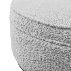 Outlet Kirklands Home Round Upholstered Ottoman Gray