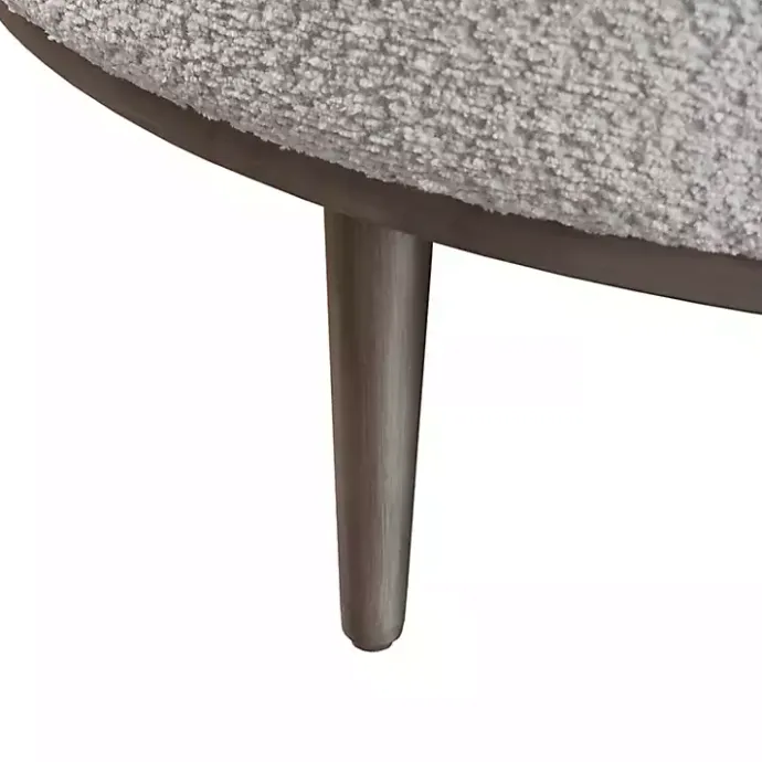 Outlet Kirklands Home Round Upholstered Ottoman Gray