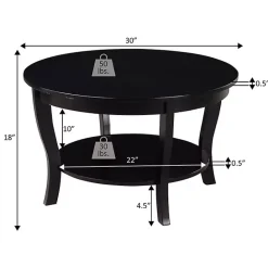 Sale Kirklands Home Round wash Curved Legs Coffee Table Gray