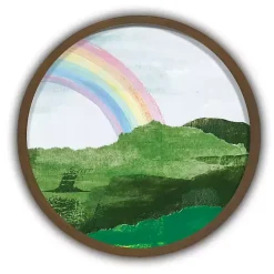 Best Kirklands Home Round Irish Rainbow Framed Art Print Brown