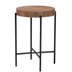 Best Kirklands Home Round Light Wood X Base Accent Table Brown