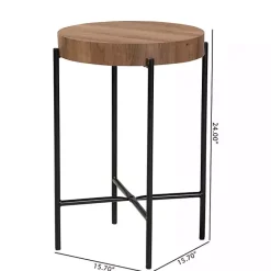 Best Kirklands Home Round Light Wood X Base Accent Table Brown