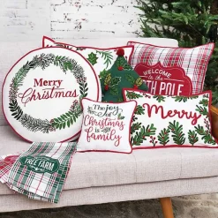 Best Kirklands Home Round Merry Christmas Wreath Pillow