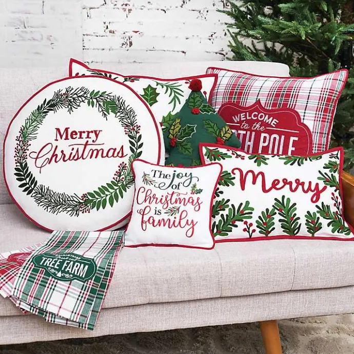 Best Kirklands Home Round Merry Christmas Wreath Pillow