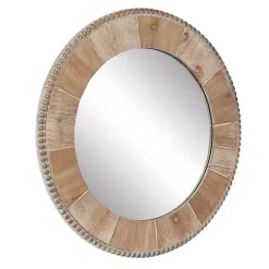 Best Kirklands Home Round Natural Calona Wood Wall Mirror