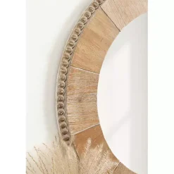 Best Kirklands Home Round Natural Calona Wood Wall Mirror