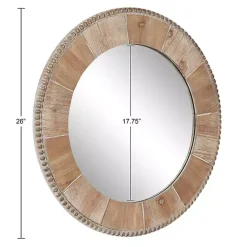Best Kirklands Home Round Natural Calona Wood Wall Mirror