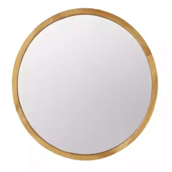 Best Kirklands Home Round Natural Light Wood Wall Mirror