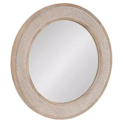 Outlet Kirklands Home Round Natural Rattan Wall Mirror