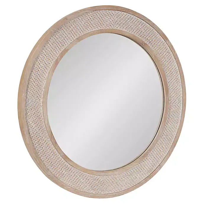 Outlet Kirklands Home Round Natural Rattan Wall Mirror