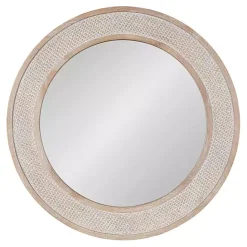 Outlet Kirklands Home Round Natural Rattan Wall Mirror