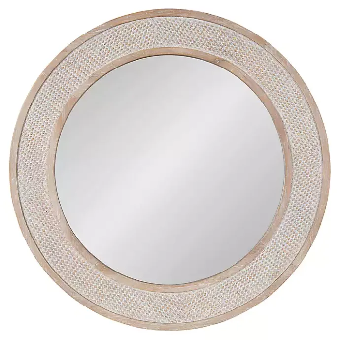 Outlet Kirklands Home Round Natural Rattan Wall Mirror