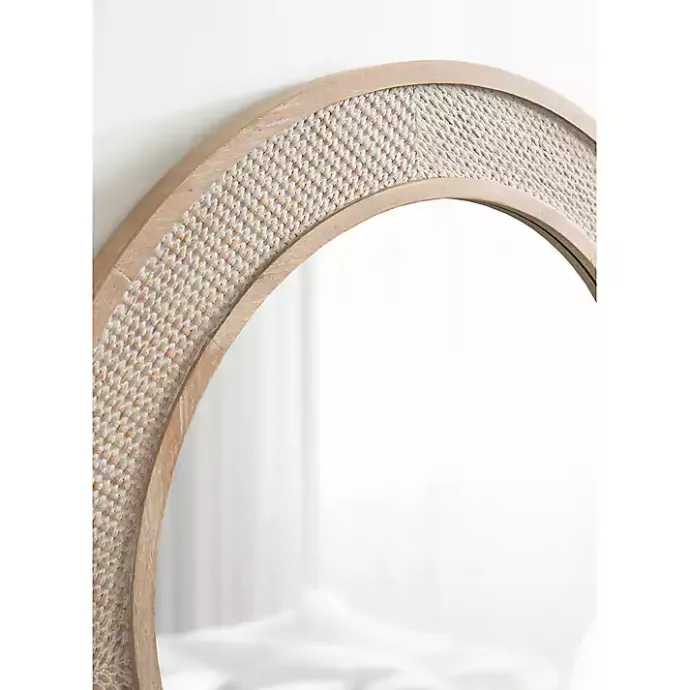 Outlet Kirklands Home Round Natural Rattan Wall Mirror