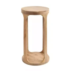 Hot Kirklands Home Round Natural Wood Dani Accent Table Tan