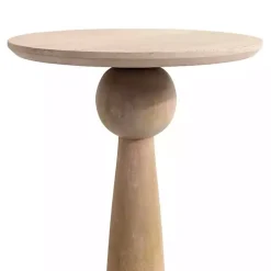 Sale Kirklands Home Round Natural Wood Jess Accent Table Tan