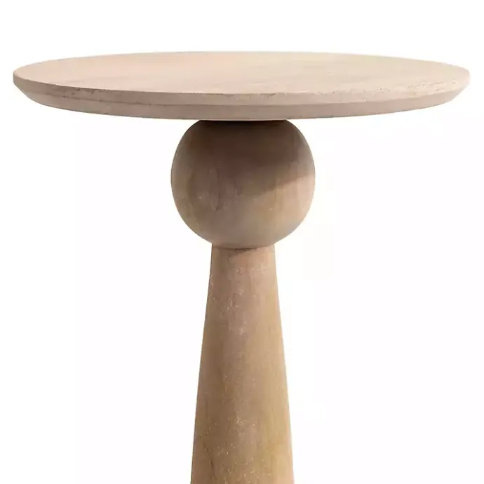 Sale Kirklands Home Round Natural Wood Jess Accent Table Tan