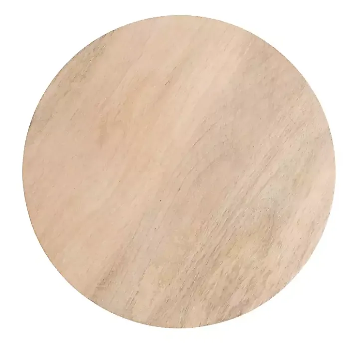 Sale Kirklands Home Round Natural Wood Jess Accent Table Tan