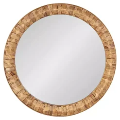 Sale Kirklands Home Round Natural Woven Water Hyacinth Wall Mirror
