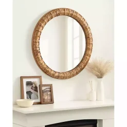 Sale Kirklands Home Round Natural Woven Water Hyacinth Wall Mirror