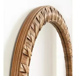 Sale Kirklands Home Round Natural Woven Water Hyacinth Wall Mirror