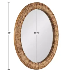 Sale Kirklands Home Round Natural Woven Water Hyacinth Wall Mirror