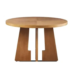 Outlet Kirklands Home Round Pecan Wood Kenny Dining Table Brown